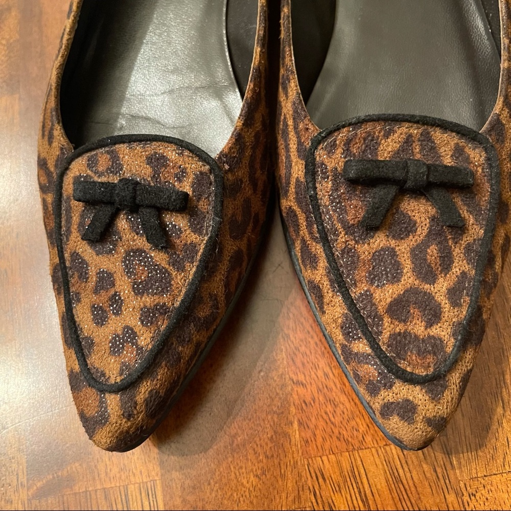 Stuart Weitzman Pointed Leopard Print Flats - image 5